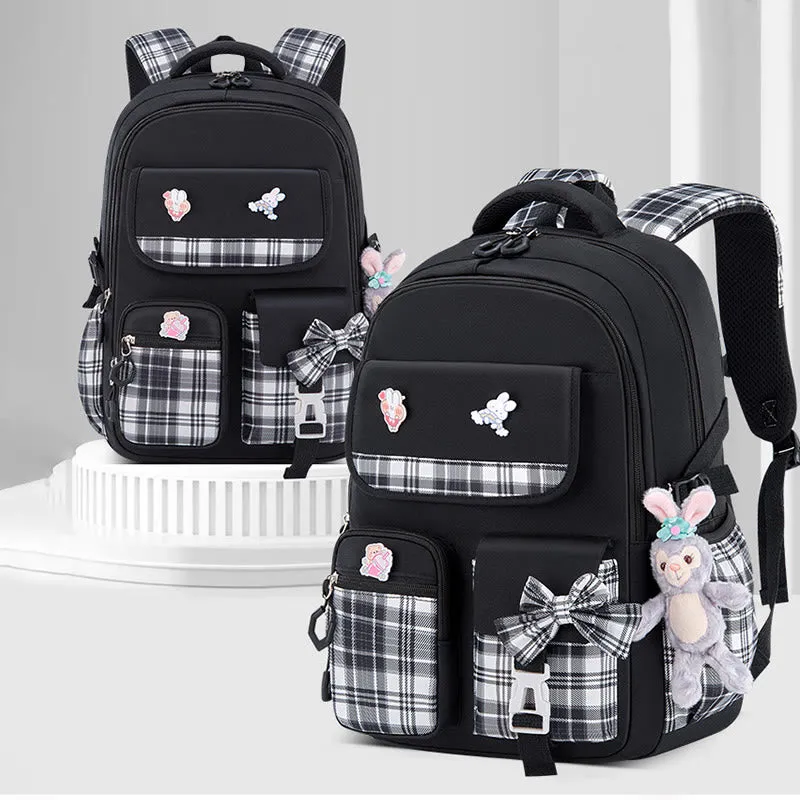 Backpack For Girls Cute Cartoon Pendant Lightweight Large Capacity Schoolbag