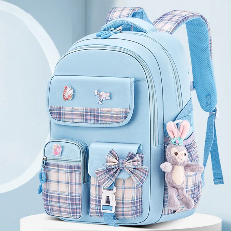 Backpack For Girls Cute Cartoon Pendant Lightweight Large Capacity Schoolbag