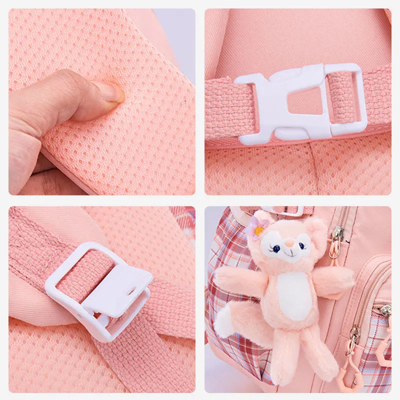 Backpack For Girls Cute Cartoon Pendant Lightweight Large Capacity Schoolbag