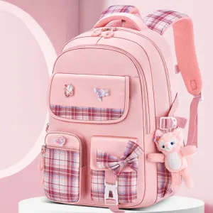 Backpack For Girls Cute Cartoon Pendant Lightweight Large Capacity Schoolbag