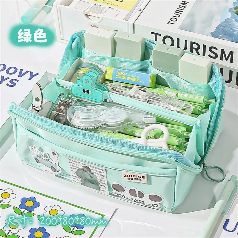 binfenxie Pencil Case Large Capacity Pen Case Estuches Escolares Kalemlik Astuccio Kawaii Productos Japanese Stationery Trousse Cute Bags
