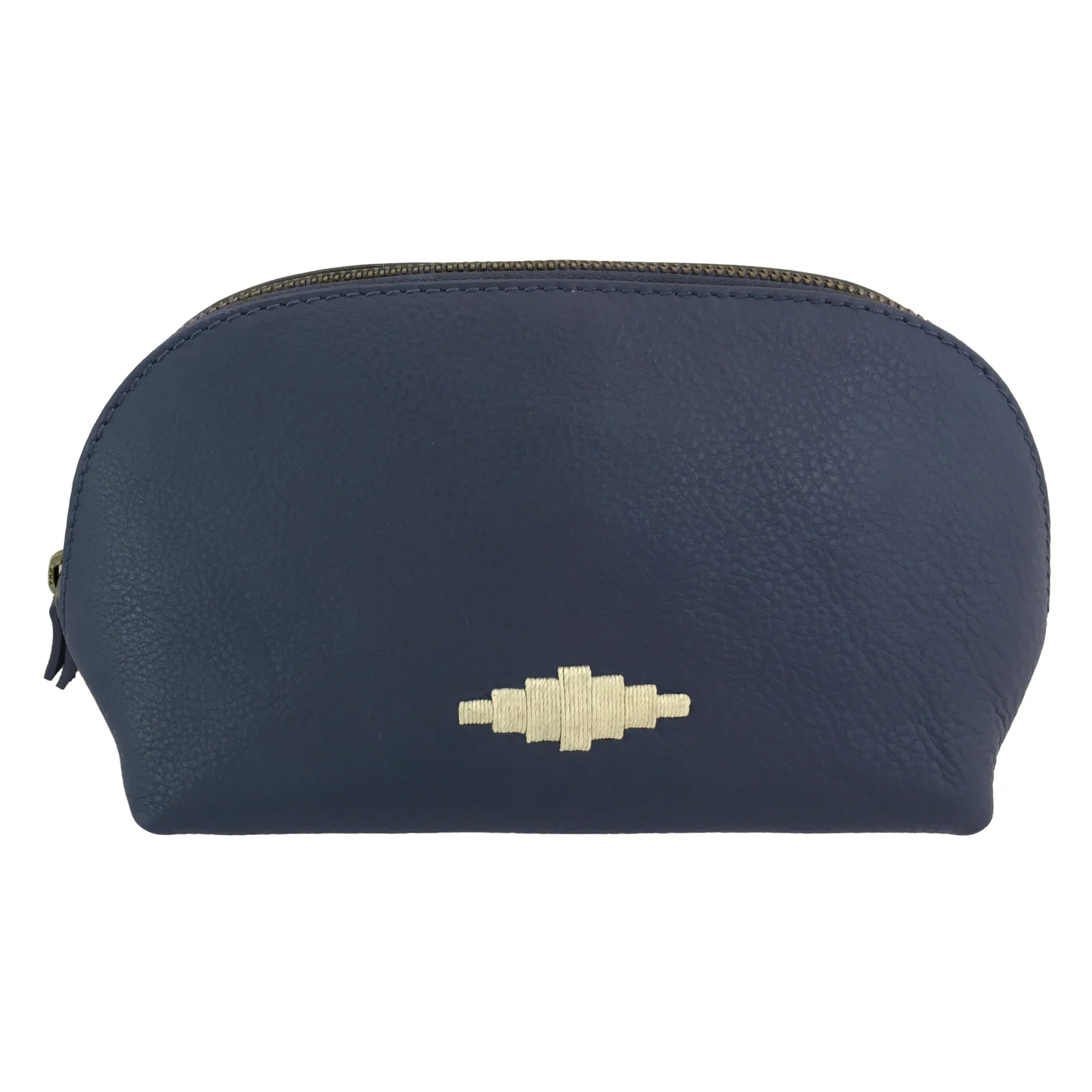 'Brillo' Cosmetic Bag - Navy Leather