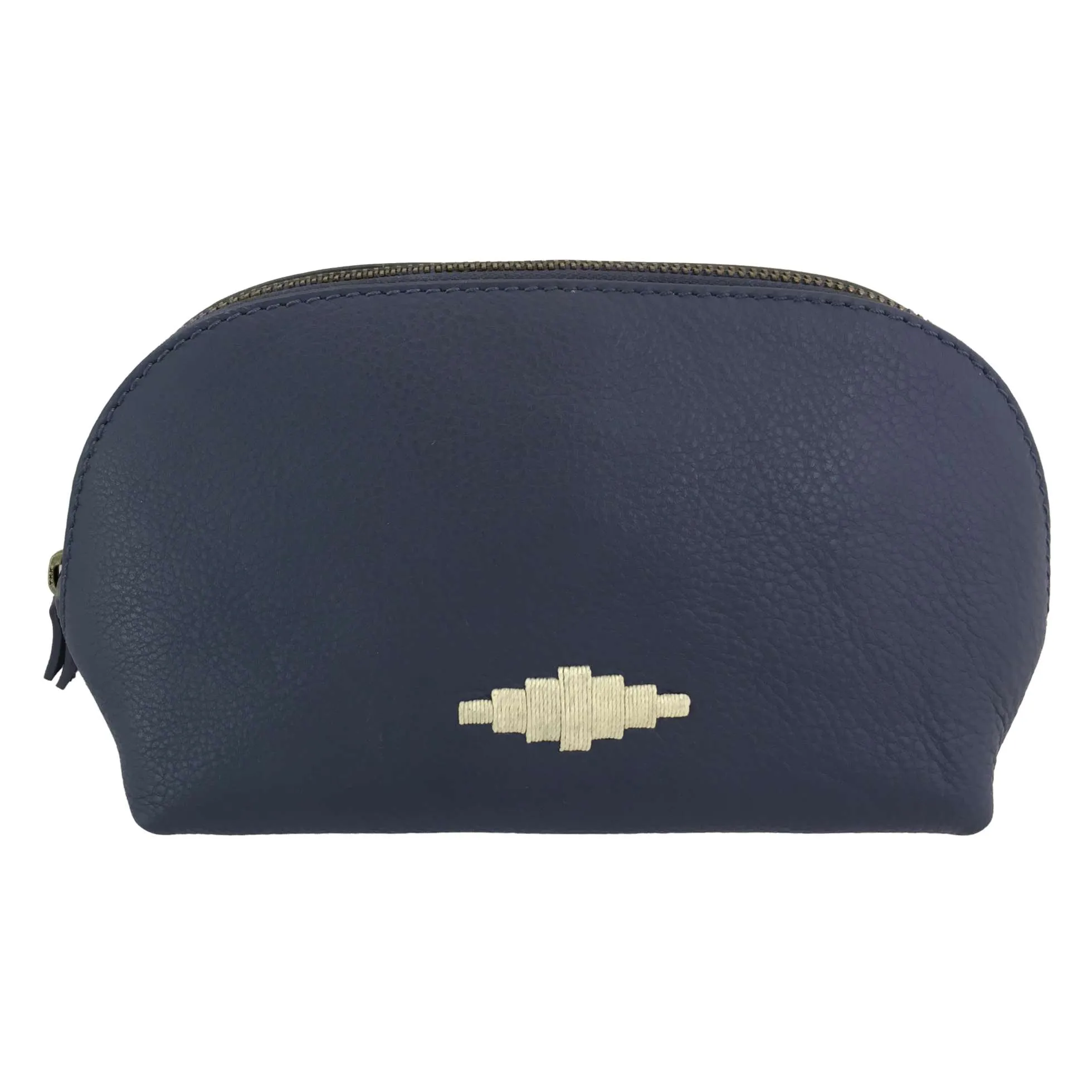 'Brillo' Cosmetic Bag - Navy Leather