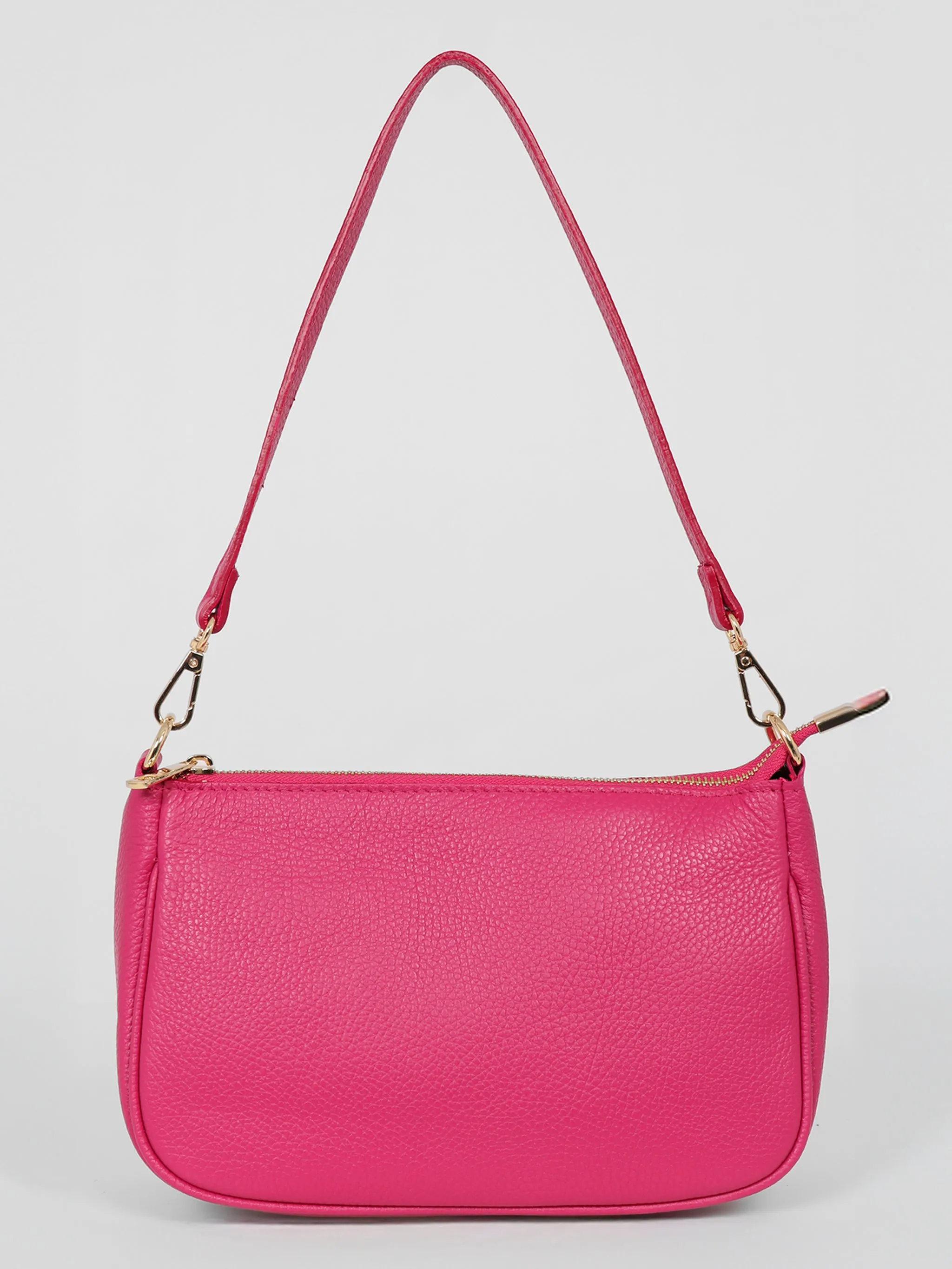 Chloe Baguette Bag - Raspberry, Pebbled