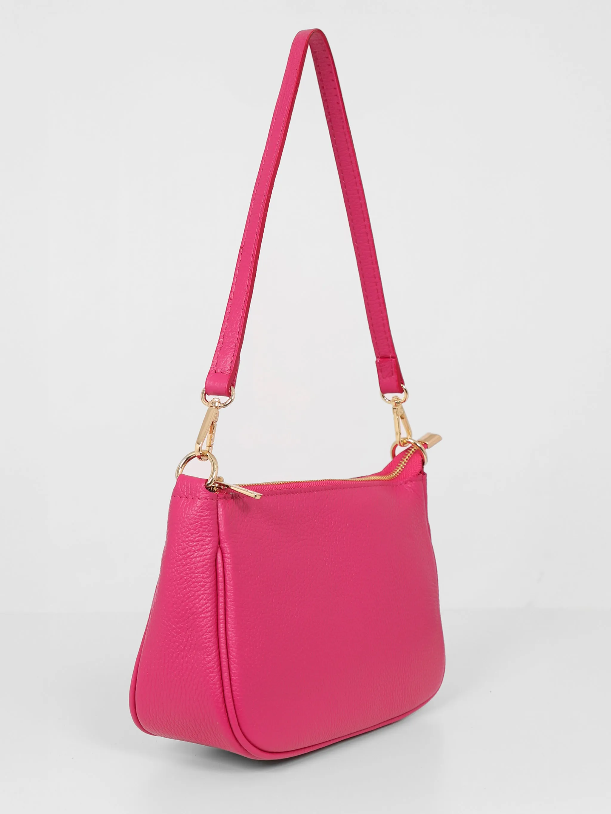Chloe Baguette Bag - Raspberry, Pebbled