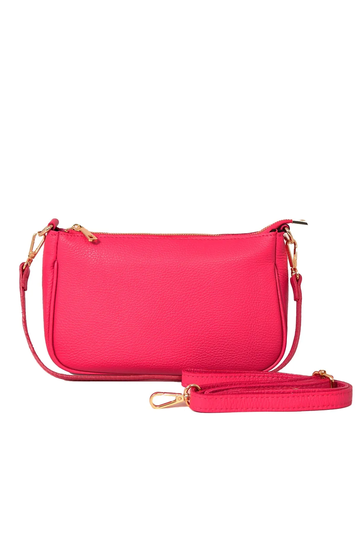 Chloe Baguette Bag - Raspberry, Pebbled