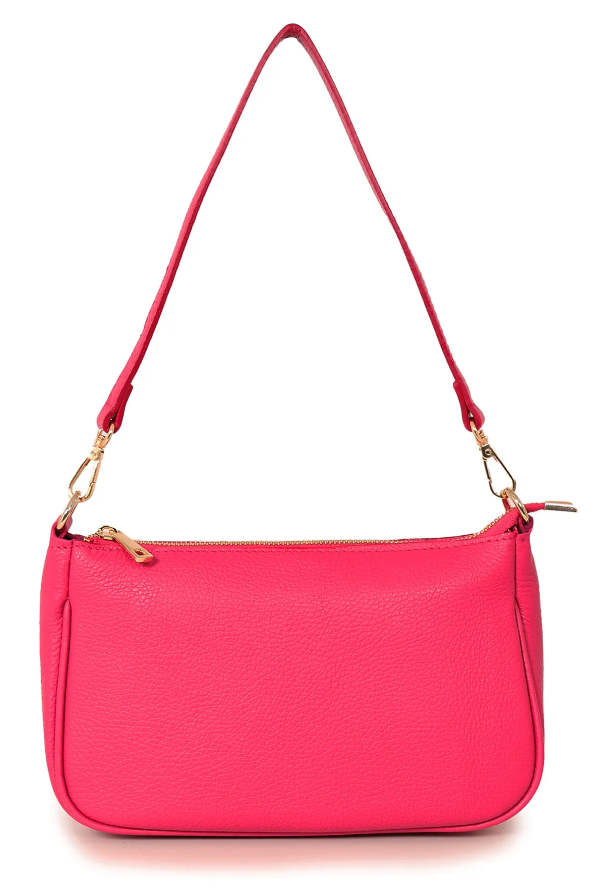 Chloe Baguette Bag - Raspberry, Pebbled