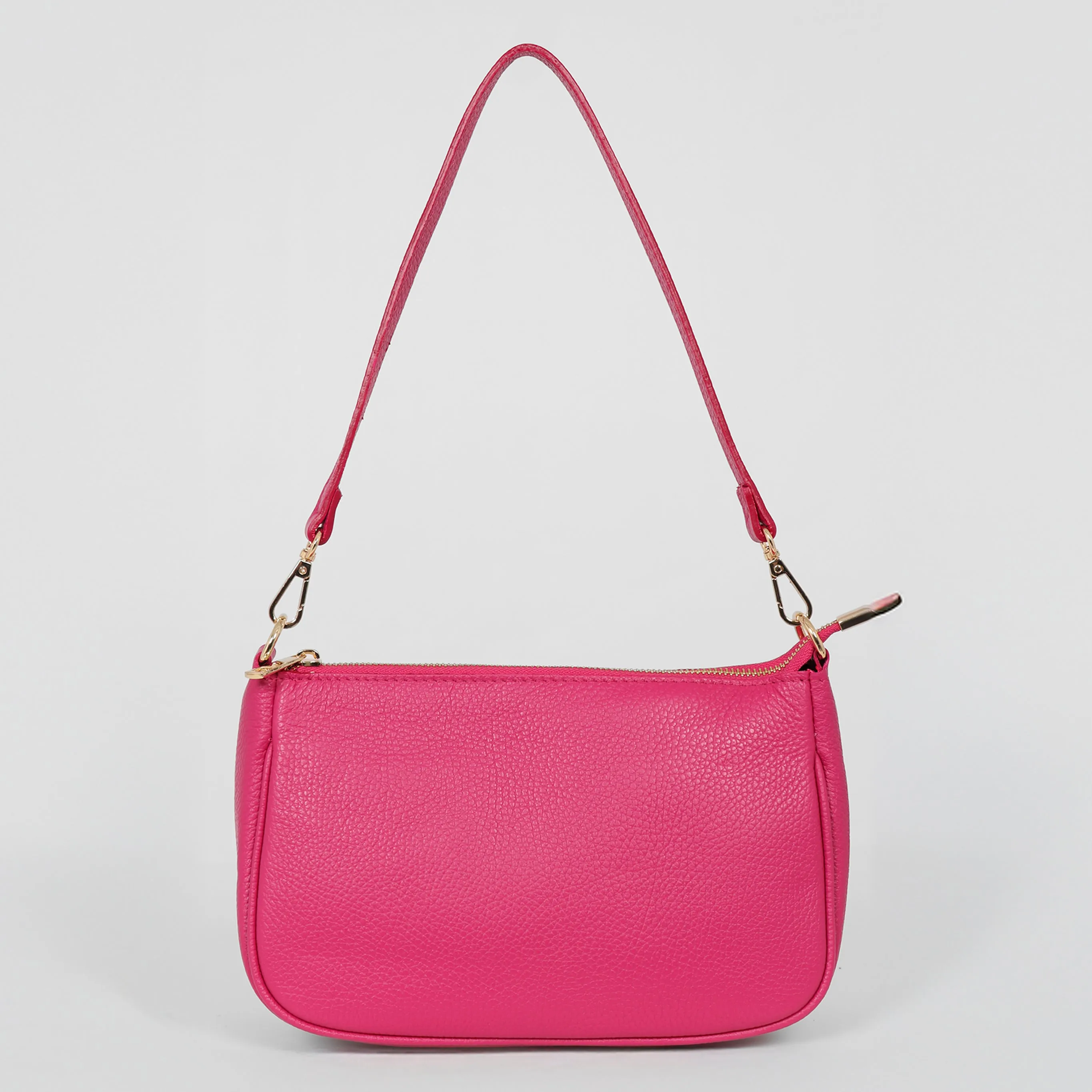 Chloe Baguette Bag - Raspberry, Pebbled