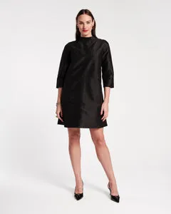 Diplomat Mini Dress Solid Dupioni Black