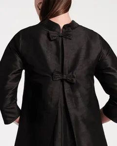 Diplomat Mini Dress Solid Dupioni Black