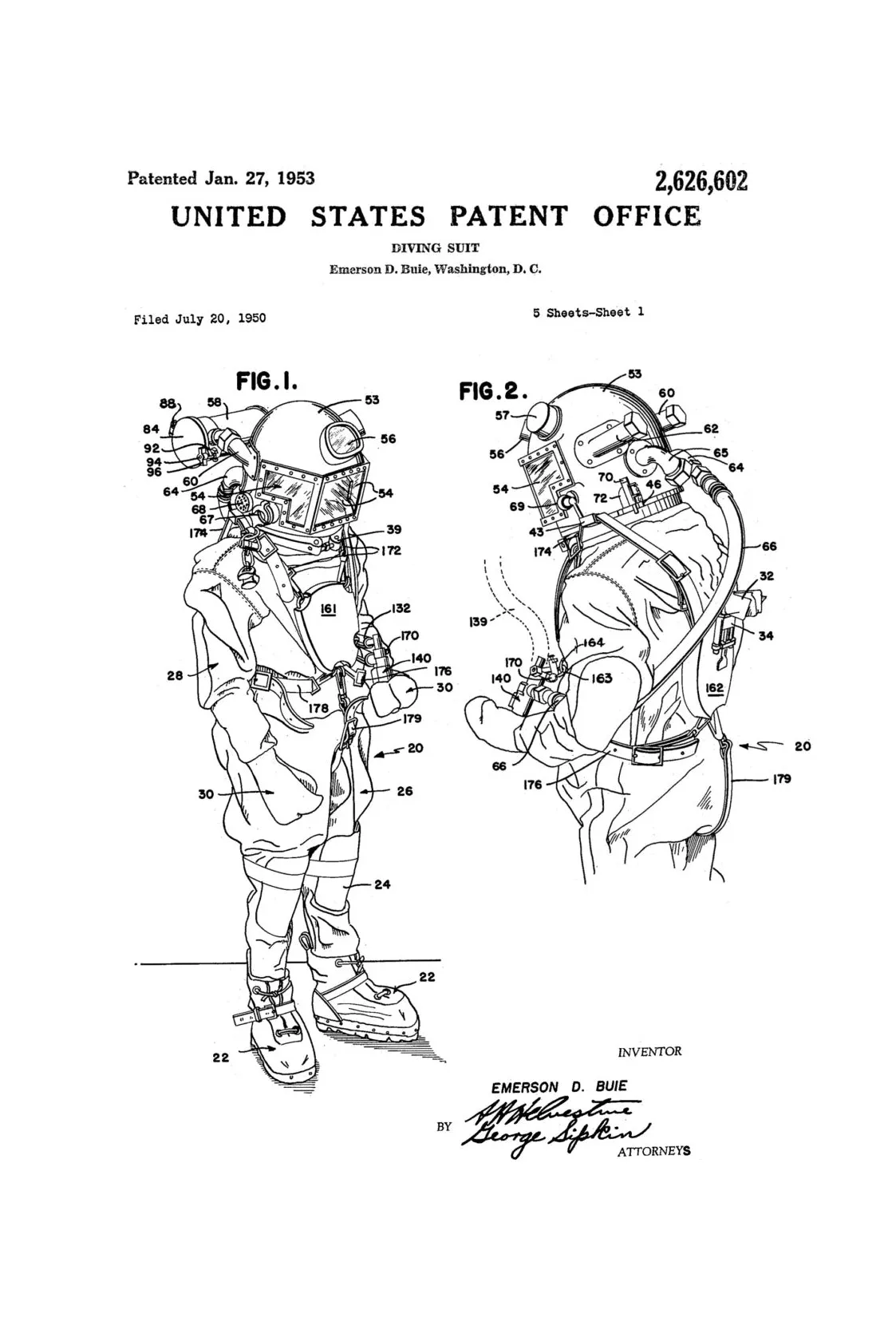 Diving Suit Patent - Patent Print, Wall Decor, Diver Gift, Scuba Gift, Scuba Diver, Deep Sea Diver, Nautical Decor, Beach House Decor