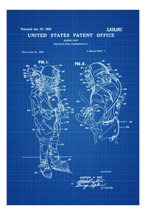 Diving Suit Patent - Patent Print, Wall Decor, Diver Gift, Scuba Gift, Scuba Diver, Deep Sea Diver, Nautical Decor, Beach House Decor