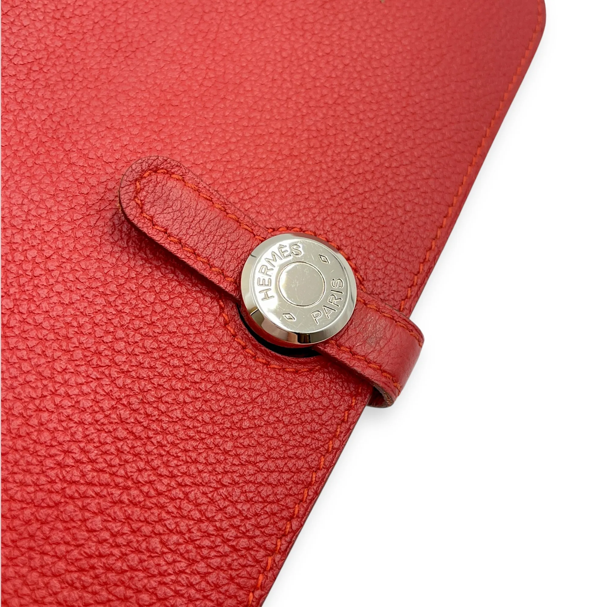 Dogon Recto Verso Vermillon Wallet in Togo, Palladium hardware