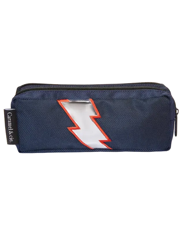 Double Pencil Case Blue Lightning