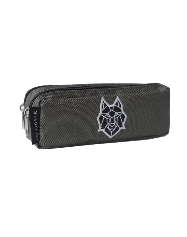 Double Pencil Case Grey Wolf
