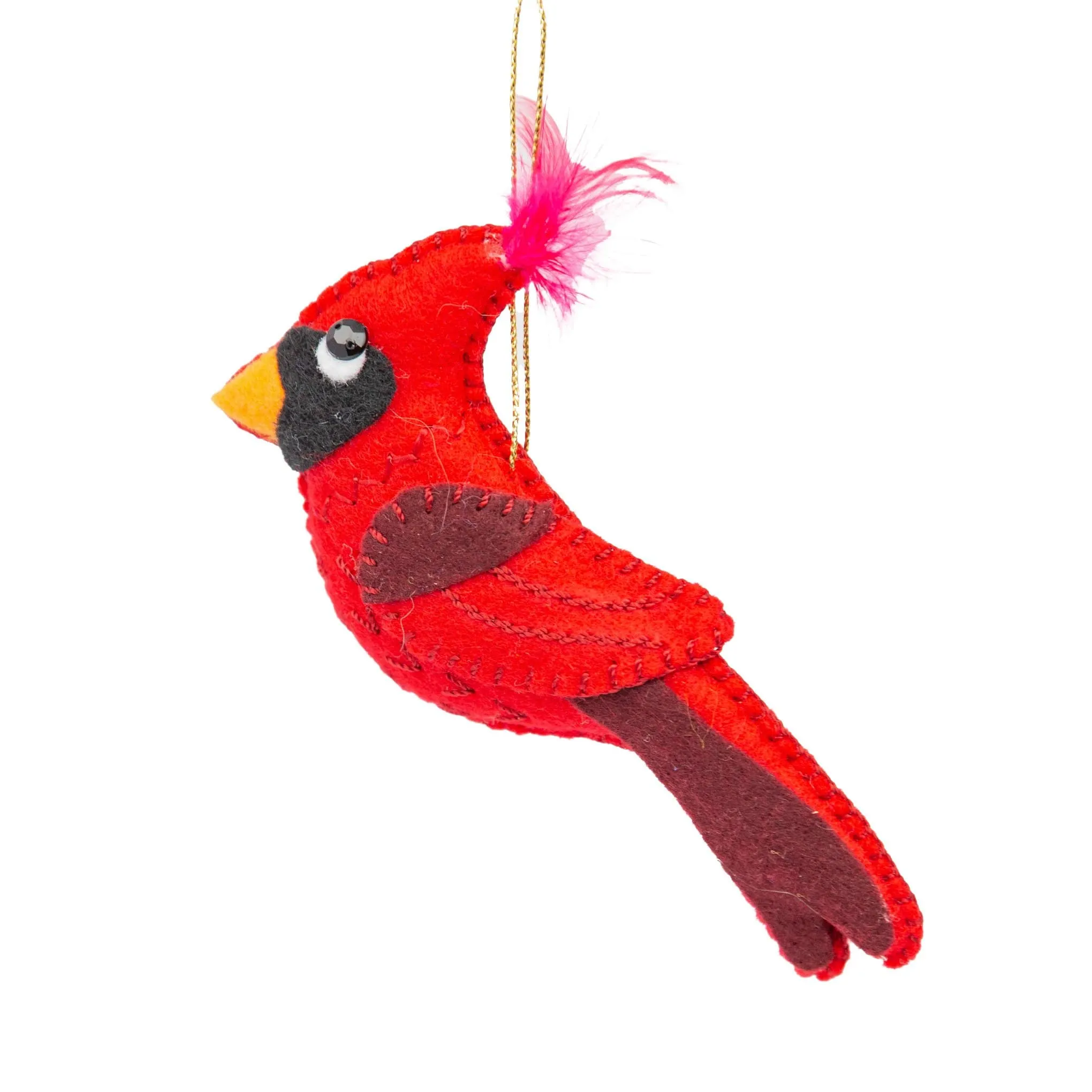 Eco-Friendly Felt Cardinal Christmas Ornament