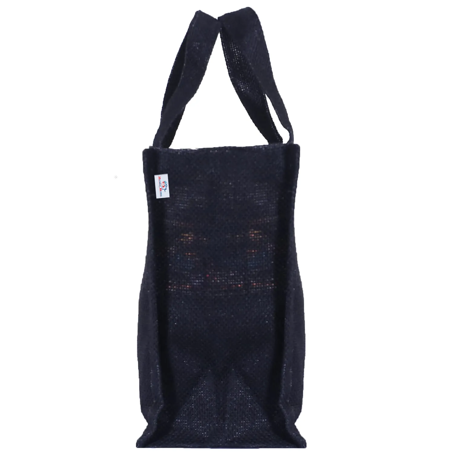 Heart Home Lunch Bag|Reusable Jute Fabric Tote Bag|Do Everything with Love Print Tiffin Carry Hand Bag with Handle for Office,School,Gift,Pack of 3 (Black)