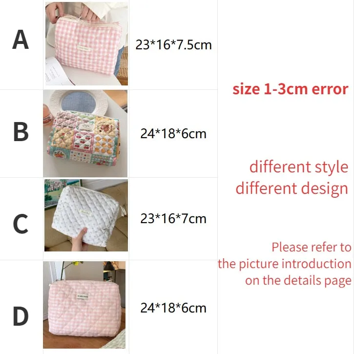 Large Capacity Women's Cosmetic Bags Cases Casual Ladies Storage Bag with Zipper