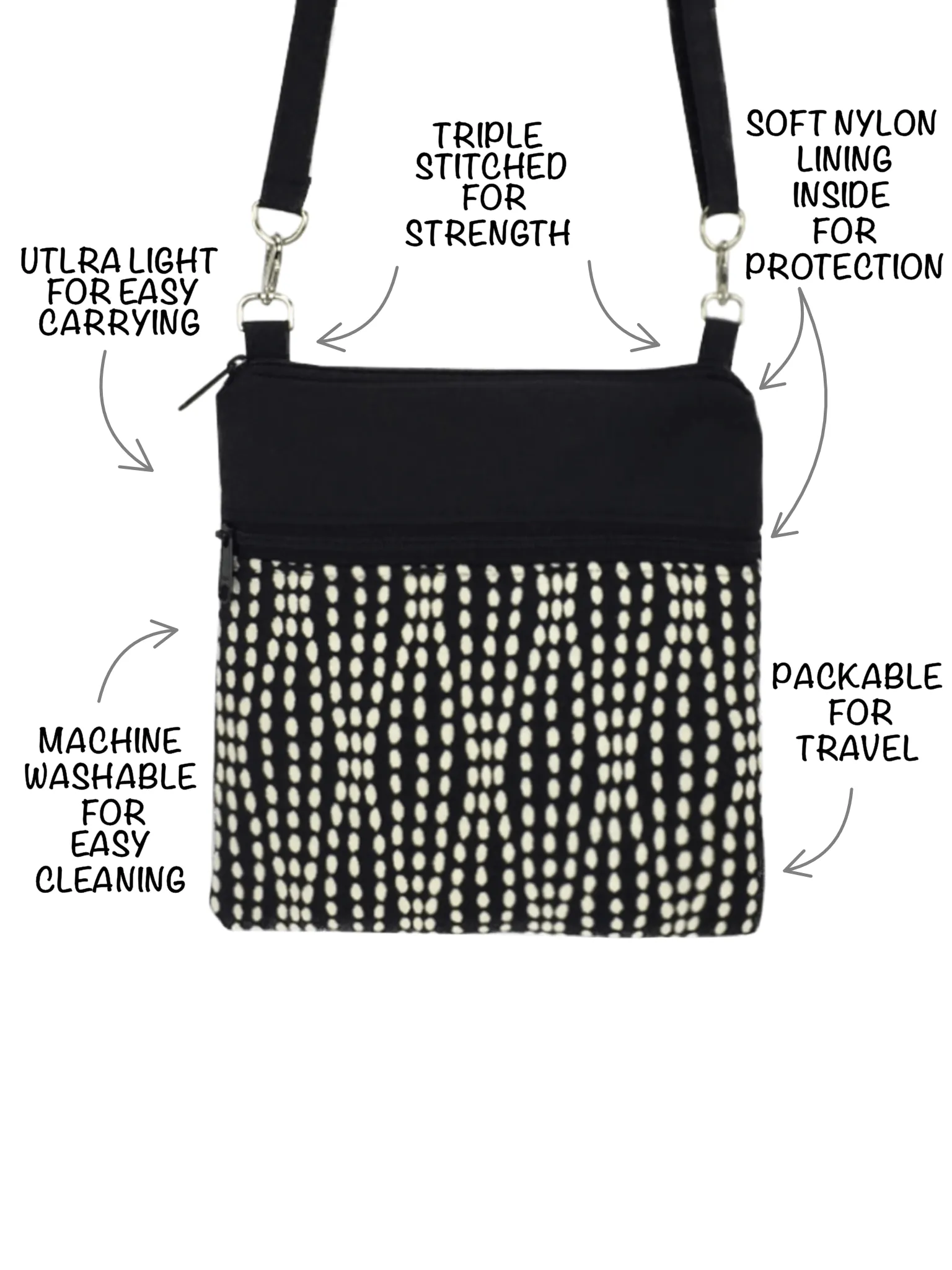 Lombrok | Black Nylon | RTS Mini Square Crossbody Bag