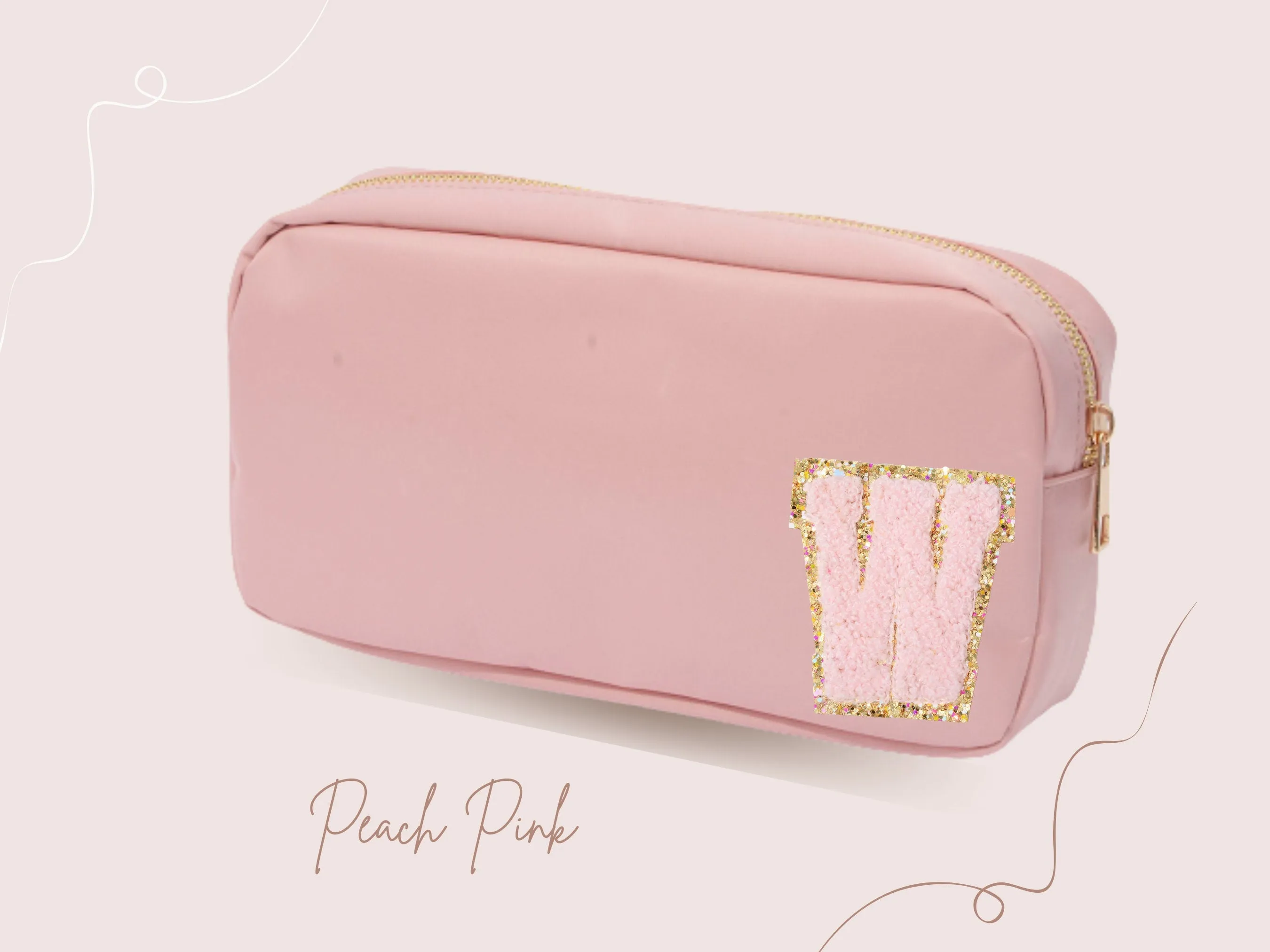 Medium Customized Cosmetic Toiletry Bag, Nylon Make Up Bag, Personalized Name Bag, Bridesmaid Gift