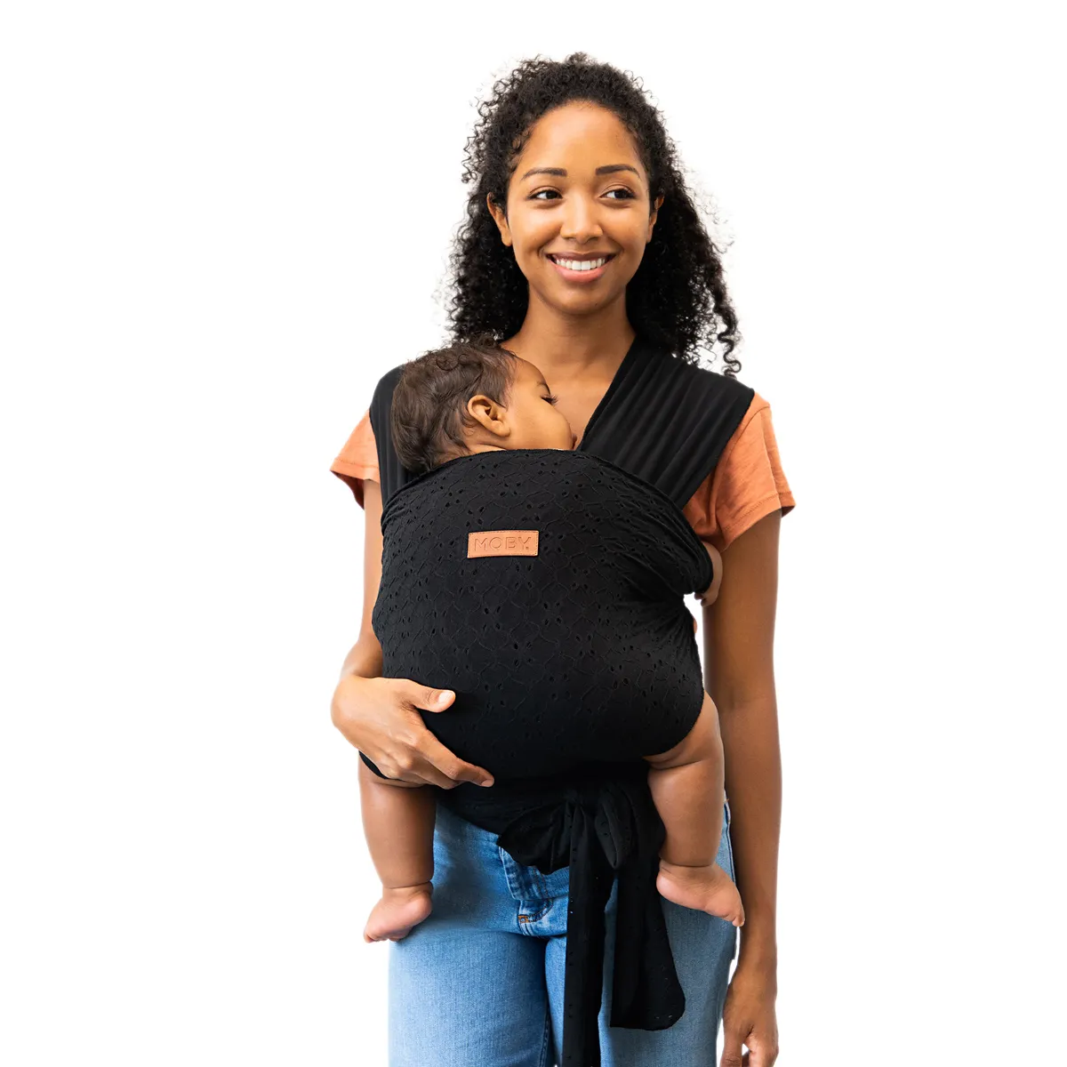 Petunia Pickle Bottom x MOBY Easy Wrap Carrier in Black Eyelet