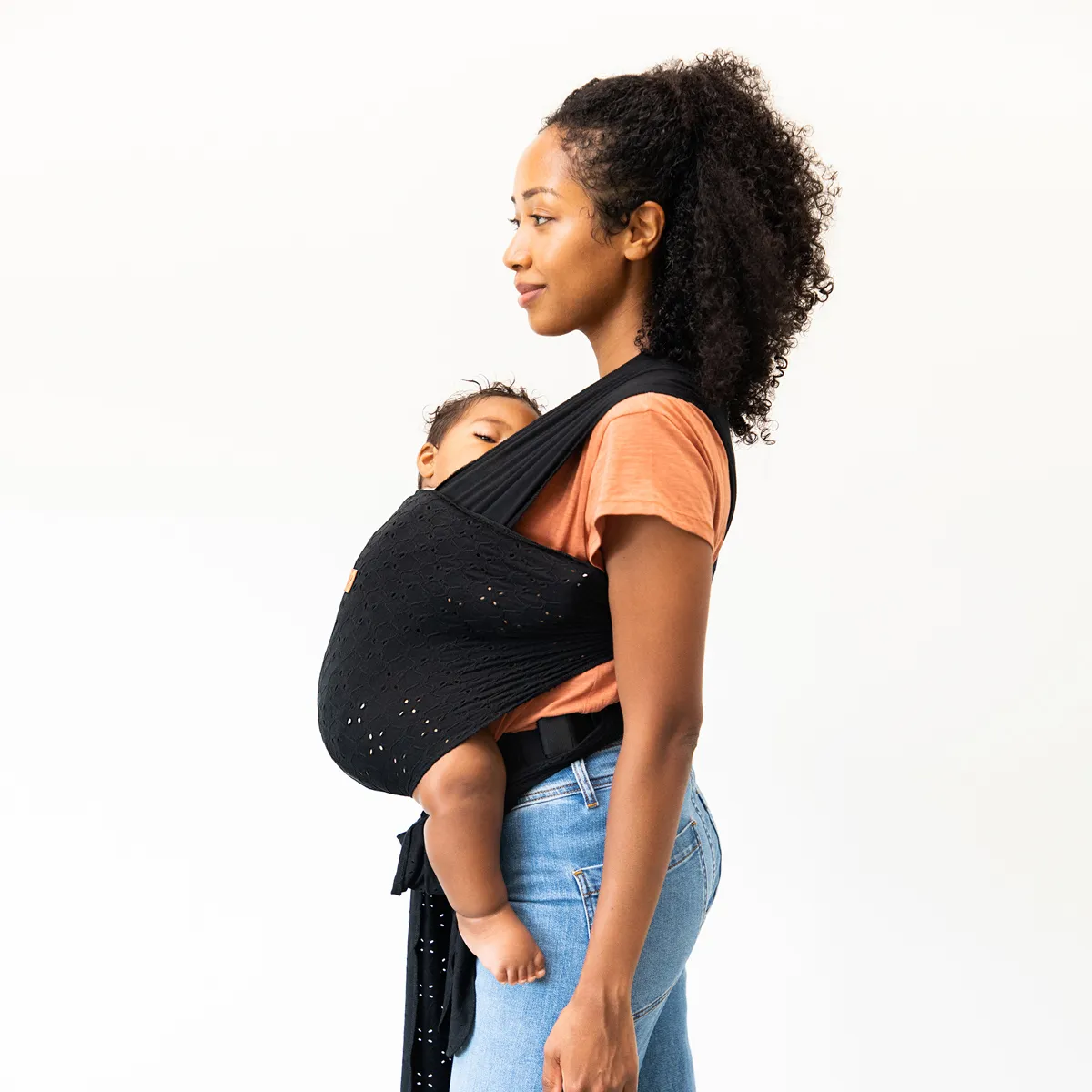 Petunia Pickle Bottom x MOBY Easy Wrap Carrier in Black Eyelet