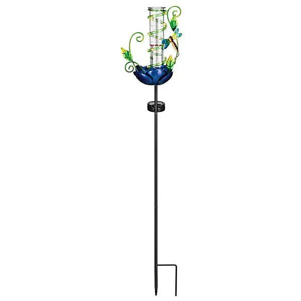 Rain Gauge Solar Stake - Dragonfly