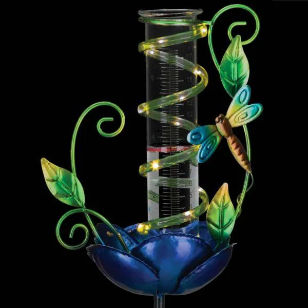 Rain Gauge Solar Stake - Dragonfly