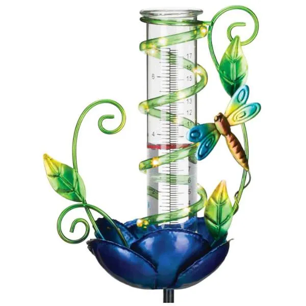 Rain Gauge Solar Stake - Dragonfly