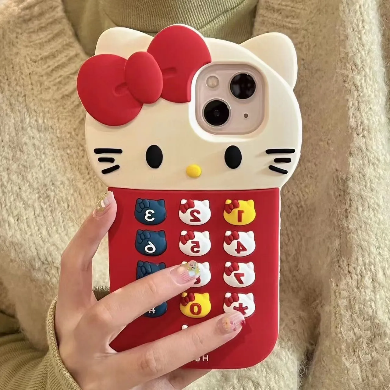 Red Kitty Button Phone Case