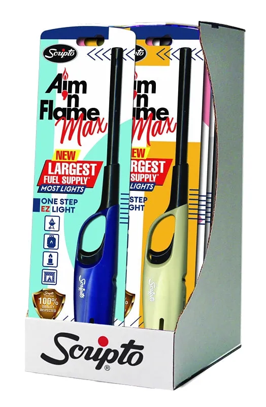Scripto Aim 'n Flame MAX BGM19-1/12CD Utility Lighter, Assorted :EA: QUANTITY: 12