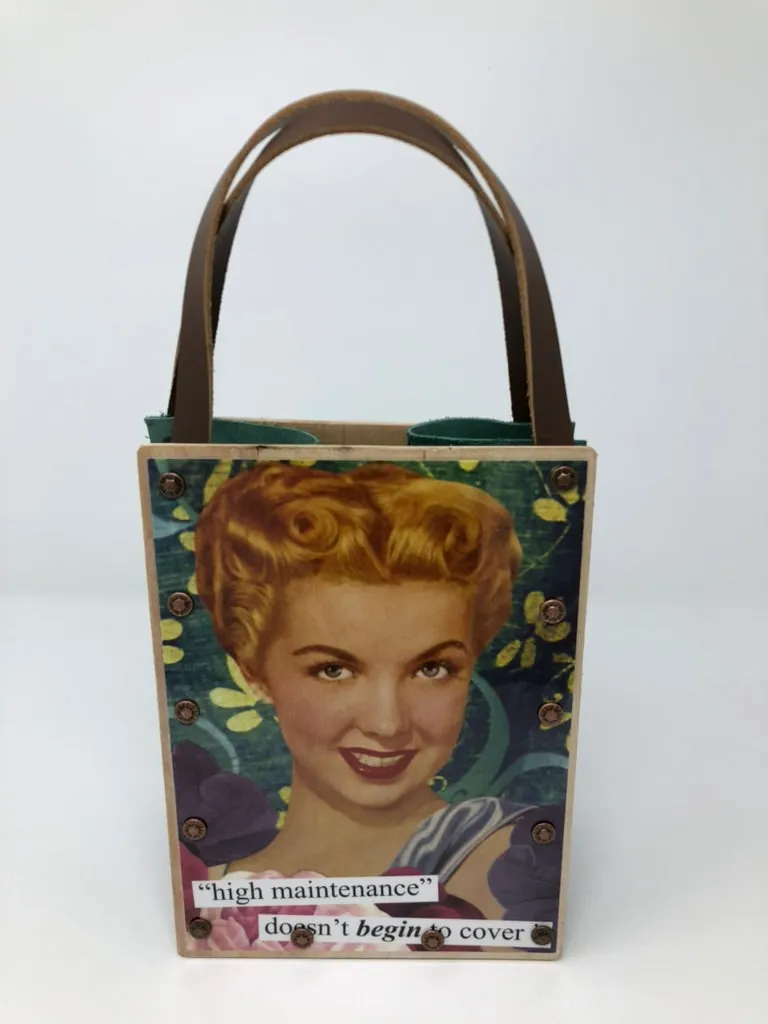 Vintage Modern Woman Handbag-High Maintenance/Wrinkles