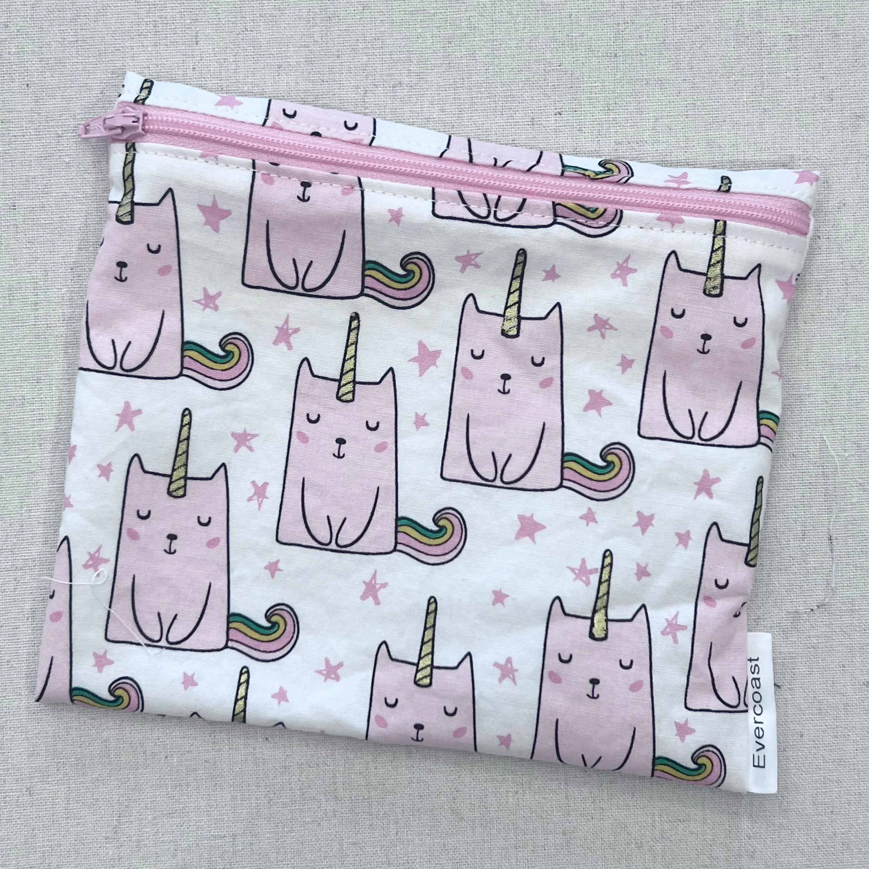 White Caticorn Reusable Sandwich Bag